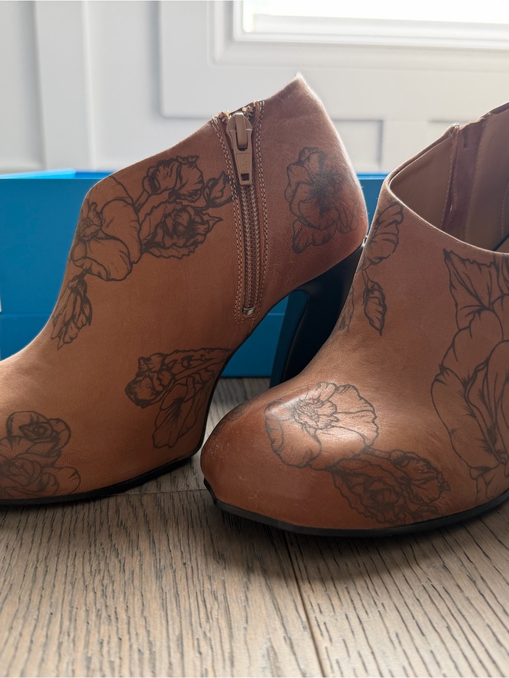 John Fluevog Sable Shaguar Ankle Booties with Side Zip